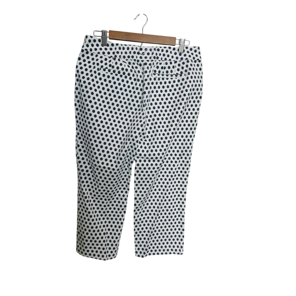 Ann Taylor Dark Navy White Polka Dots  Crop Pants 10 - Picture 5 of 9